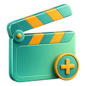 3D clapperboard icon