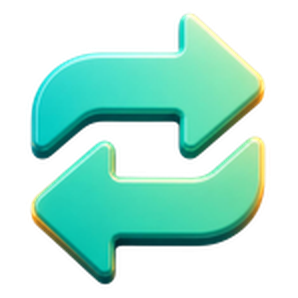 3D transfer arrows icon