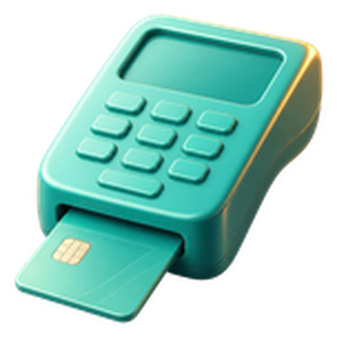 3D card payment terminal icon