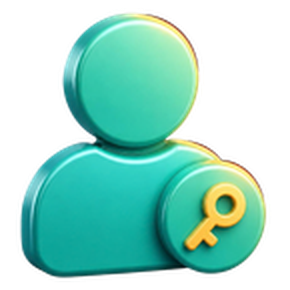 3D user with key icon