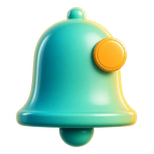 3D notification bell icon