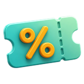 3D discount coupon icon