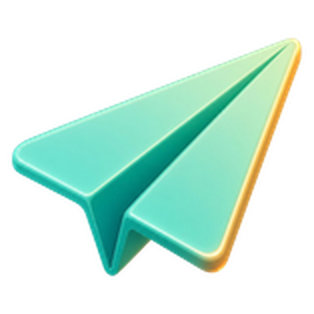 3D paper plane icon
