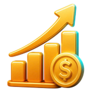 3D earnings chart icon