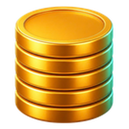 3D stack of gold coins icon