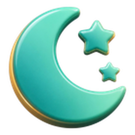 3D crescent moon icon