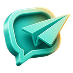 3D paper plane chat bubble icon