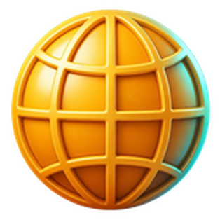 3D globe icon