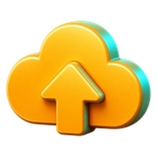3D cloud upload icon