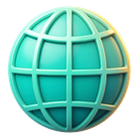 3D globe icon