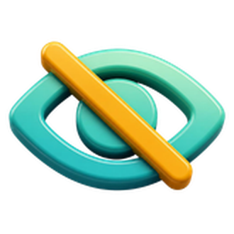 3D hidden eye icon