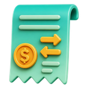 3D transaction receipt icon