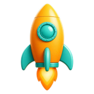 3D rocket icon