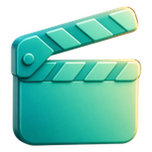 3D clapperboard icon