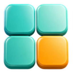 3D category tile grid icon